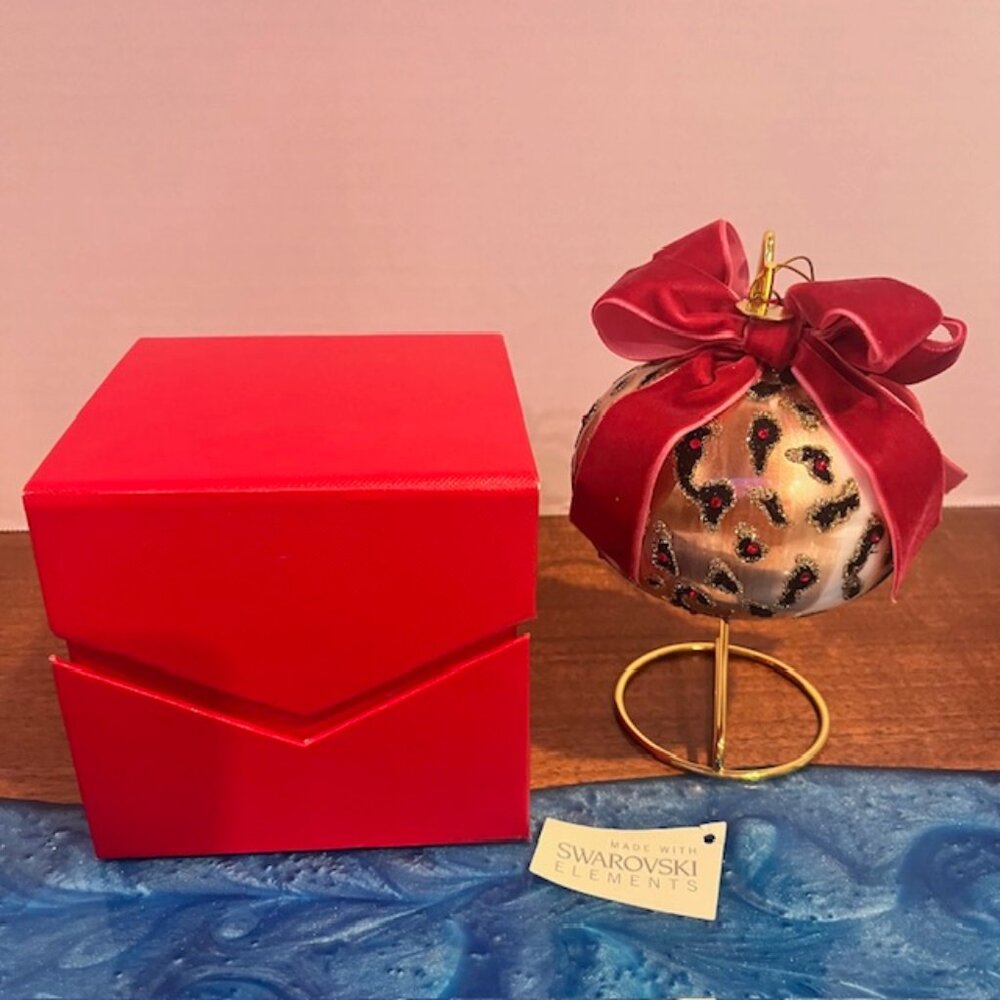 St Jude Swarovski Elements 2011 Limited Edition Signed Leopard Print Ornament